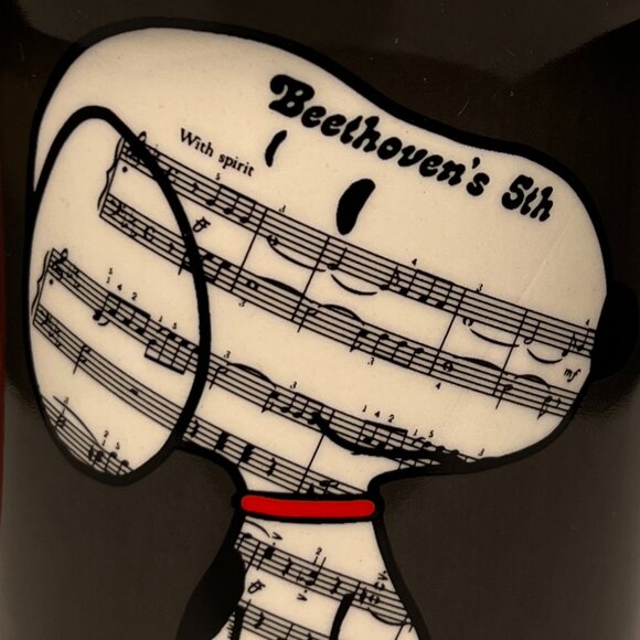 Peanut’s SNOOPY Musical Mutt Beethoven’s 5th Sheet Music Mug ~ Charles M. Schulz - Picture 3 of 8